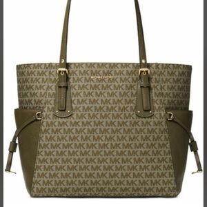 Michael Kors Olive Green MK Logo Tote